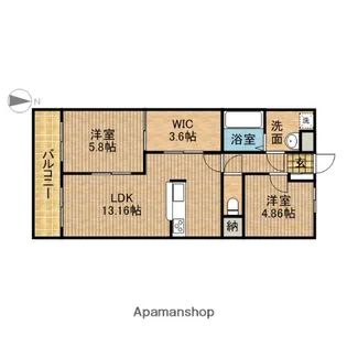 ラ・ファミーユ【105号室】の間取り