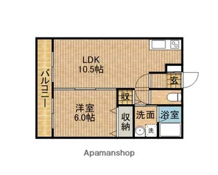 1LDKの間取り画像