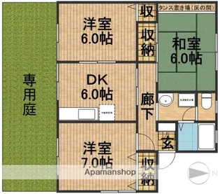 ハイツアムールⅡ【1階】の間取り