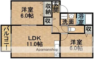 プリムヴェールA【1階】の間取り