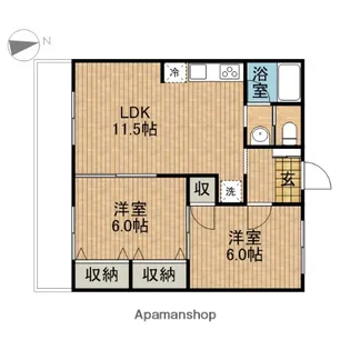 シェ・リールAOKI B【1階】の間取り