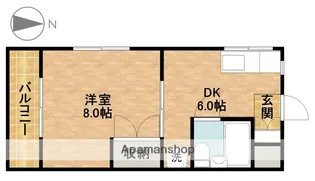 コーポゆうかり【1階】の間取り