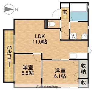 ラフォーレ天王【2階】の間取り