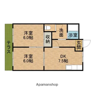 イラワジハイツ【1階】の間取り
