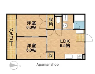 エルハイムミカノ【2階】の間取り