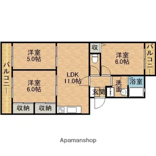 コンシェール東【302号室】の間取り