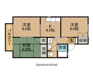 レジデンス464B【2階】の間取り