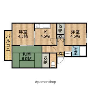 プレジール大島A【102号室】の間取り
