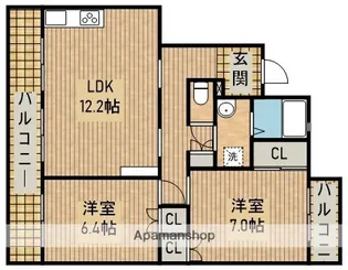 フォンティーヌ【2階】の間取り