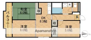 山の手マンションⅡ【402号室】の間取り