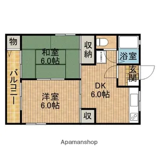 サンシャイン旭【6号室】の間取り