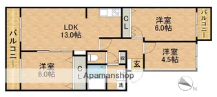 平和ハイツG【2階】の間取り