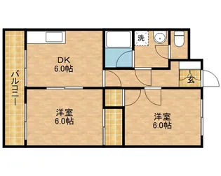 リビエールカタセ【3階】の間取り