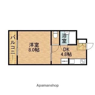 1DKの間取り画像