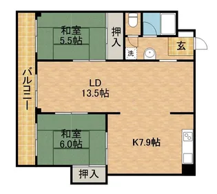 チサンマンション和地山【5階】の間取り