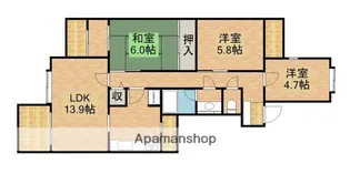 佐鳴湖パークタウン6号棟【4階】の間取り