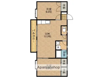 シャトーふじ【2階】の間取り