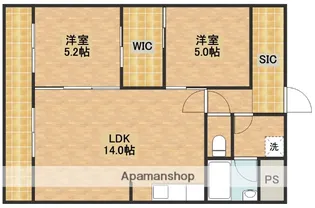 キャトルセゾン【2階】の間取り