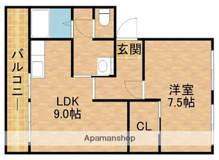 キブネハイツ【305号室】の間取り