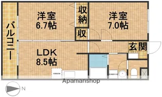 ハミング白木【205号室】の間取り