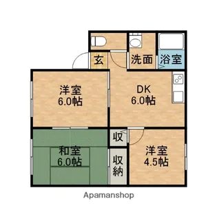 サンヒルズ21【B102号室】の間取り