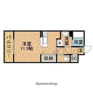 ぱーくたうんルナⅣ【1階】の間取り