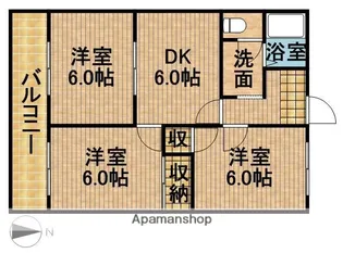 ラ・フォーレ二瀬川Ⅱ【1階】の間取り