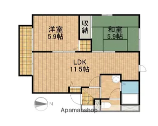 リバーサイドビレッジⅥ【2階】の間取り