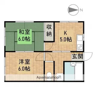 真中アパート【201号室】の間取り