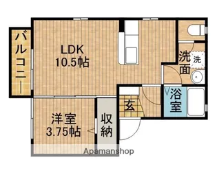 シェ・リールAOKI A【102号室】の間取り
