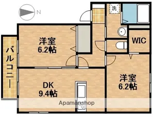 グランディアコートA【2階】の間取り