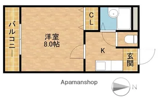 ハイツアミーゴB【1階】の間取り
