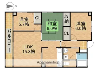 3LDKの間取り画像