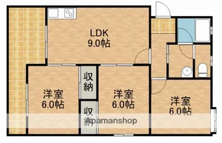 マンションブルースカイ【3階】の間取り