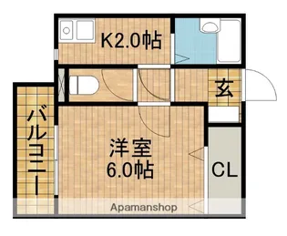 ヤマダハイツ【1階】の間取り