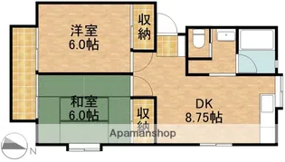 パレス道【203号室】の間取り
