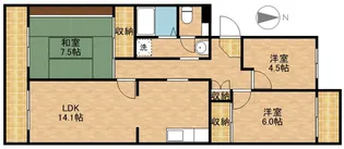 ソシアおおはし【1階】の間取り
