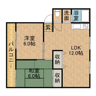 グリーンビレッジB【2階】の間取り