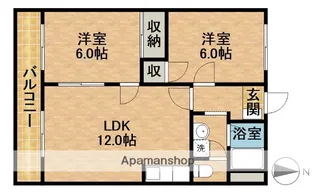 シャトー森平【2階】の間取り
