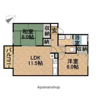 カリーノ川原崎【1階】の間取り