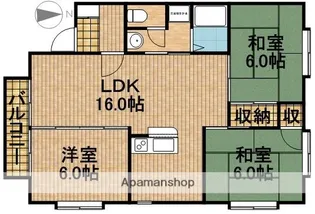 セジュール蜆塚【1階】の間取り