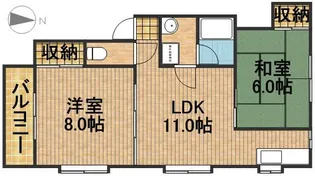 ビラクラフト【1E号室】の間取り