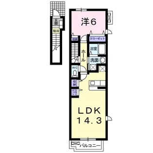 ウエスト・テール ミュー【2階】の間取り
