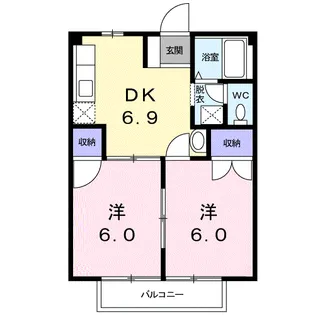 ニューシティミズホリ【2階】の間取り