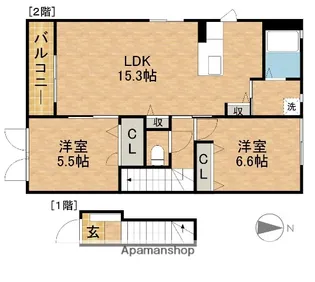MAST TOWN小山【2階】の間取り