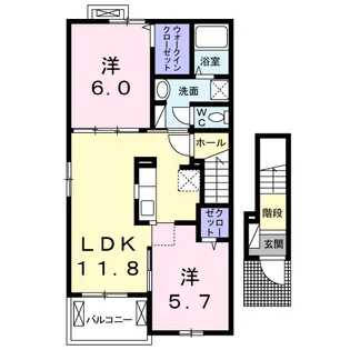 サンライズⅠ【2階】の間取り