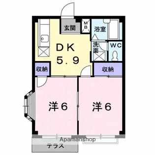 エルディム垂木【107号室】の間取り