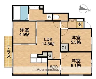 静岡県浜松市中央区半田山4丁目【アパート】の間取り
