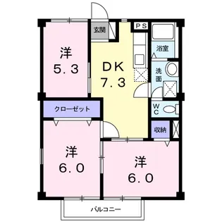 3DKの間取り画像