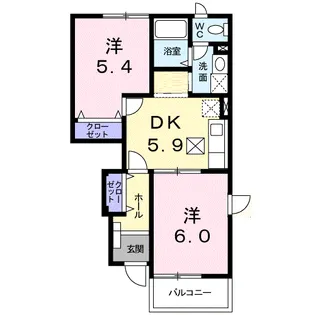 アプリコット・トゥリー【105号室】の間取り
